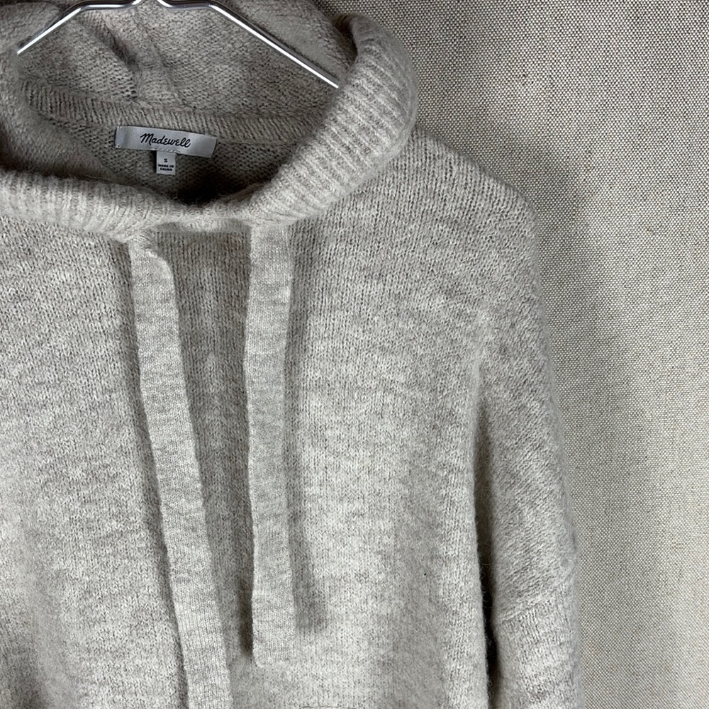 Madewell > Wilmington Wool Cream Hooded Sweatshirt Small - Picture 4 of 13
